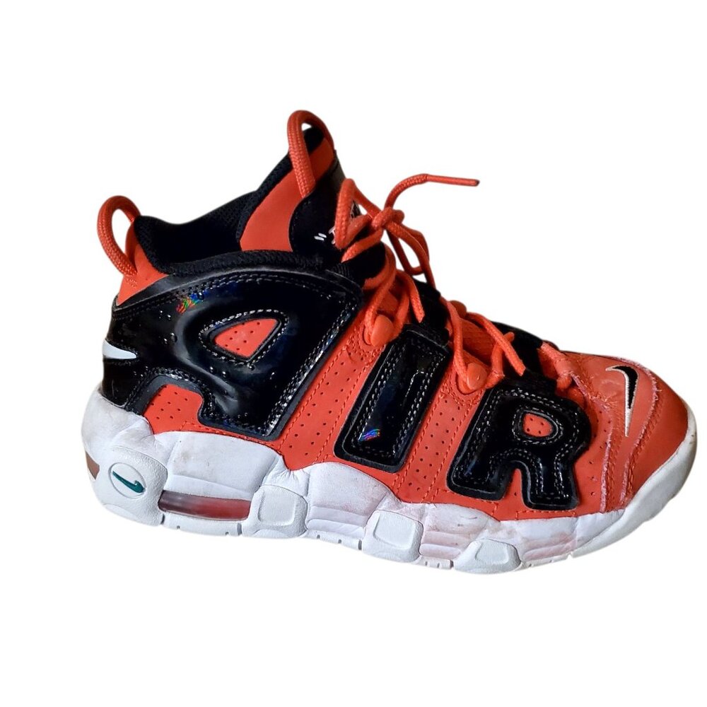 Nike Air More Uptempo Red Black Basketball Shoes 6Y - Picture 3 of 14